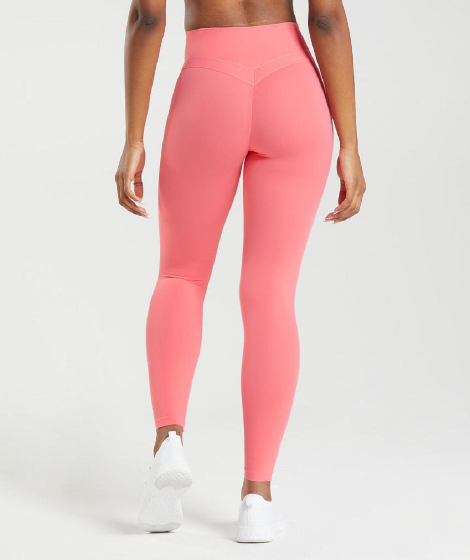 Legginsy Damskie Gymshark Whitney High Rise Różowe | PL 2317KOR